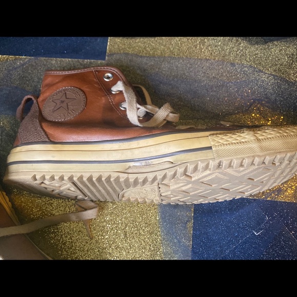 CONVERSE LTHR VTG WARM COGNAC Sneakers FLAWED RARE - Picture 16 of 16